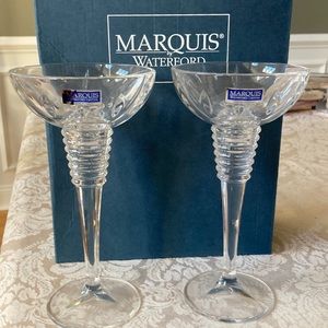 Modern Waterford crystal candlesticks.